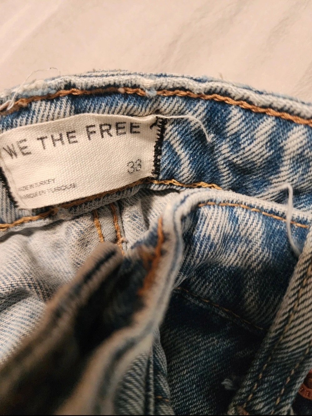 Free People Light Wash Womens Straight-Leg Jeans - Picture 3 of 4